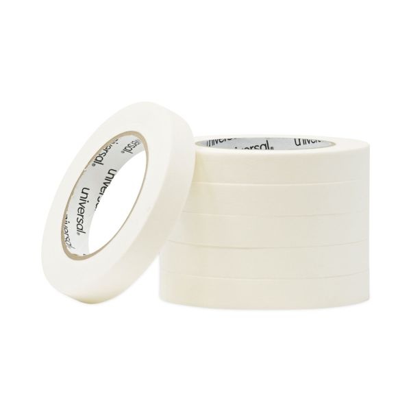 Universal Removable General-Purpose Masking Tape, 3" Core, 18 Mm X 54.8 M, Beige, 6/Pack
