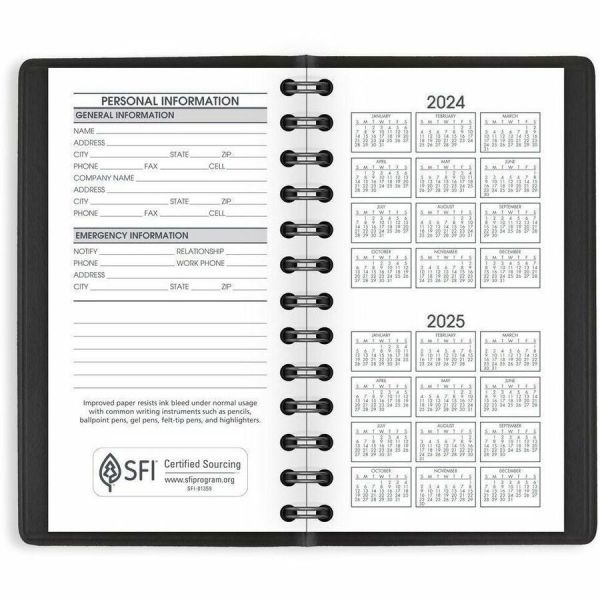 At-A-Glance Weekly Planner, 4.5 X 2.5, Black Cover, 12-Month (Jan To Dec): 2024