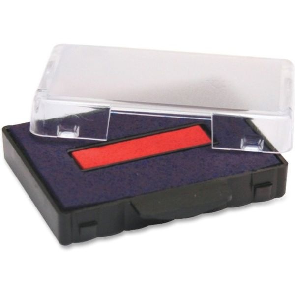 Trodat T5444 Replacement Ink Pad - 1 Each - Blue, Red Ink - Plastic