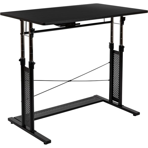 Fairway Height Adjustable (27.25-35.75"H) Sit To Stand Home Office Desk - White