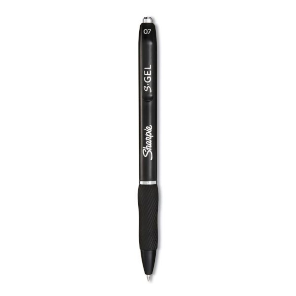Sharpie S-Gel S-Gel High-Performance Gel Pen, Retractable, Medium 0.7Mm, Black Ink, Black Barrel, 36/Pack