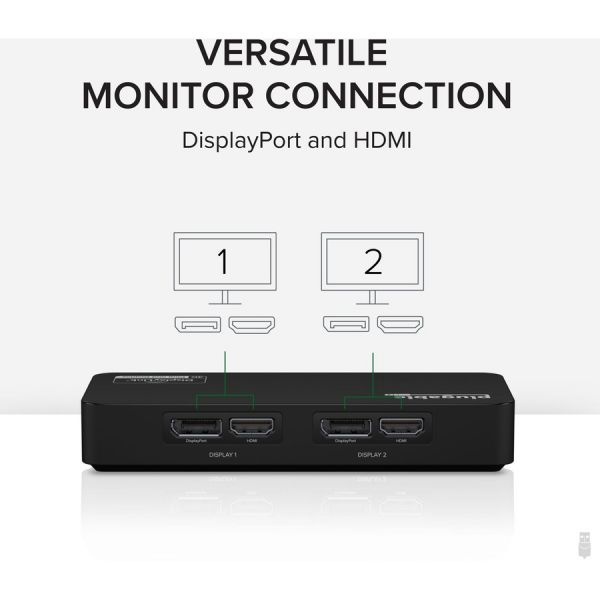 Plugable 4K Displayport And Hdmi Dual Monitor Adapter For Usb 3.0 & Usb-c