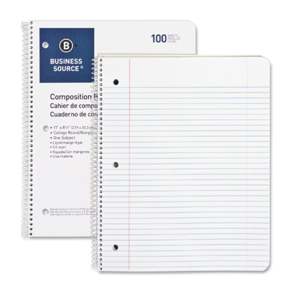 Business Source Wirebound College Ruled Notebooks - Letter