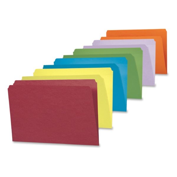 Smead Reinforced Top Tab Colored File Folders, Straight Tabs, Legal Size, 0.75" Expansion, Lavender, 100/Box