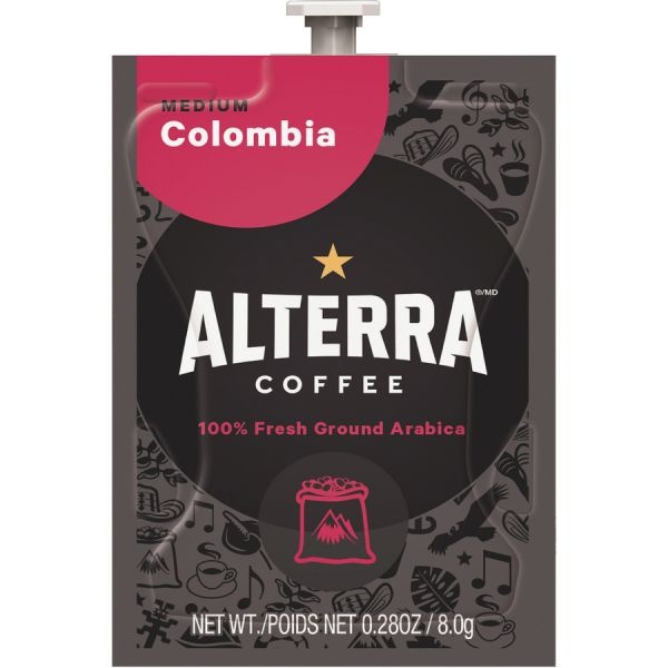 Alterra Roasters Colombia Coffee Freshpacks, Medium Roast, Each Freshpack Makes 1 Cup, 100 Packs/Carton