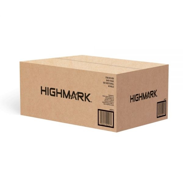 Highmark Eco 2-Ply Toilet Paper, 100% Recycled, 550 Sheets Per Roll, Case Of 40 Rolls