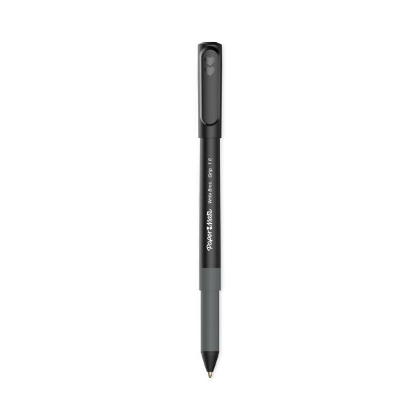 Paper Mate Write Bros. Grip Ballpoint Pen, Stick, Medium 1 Mm, Black Ink, Black Barrel, Dozen