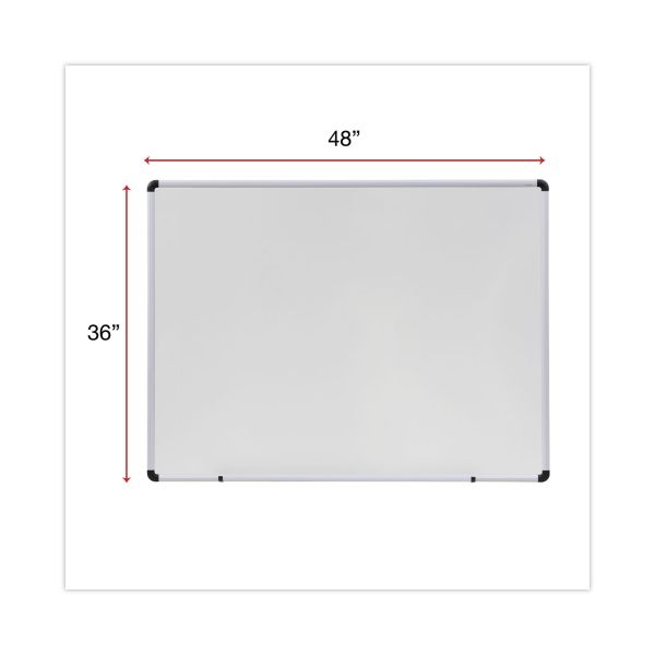 Universal Modern Melamine Dry Erase Board With Aluminum Frame, 48 X 36, White Surface