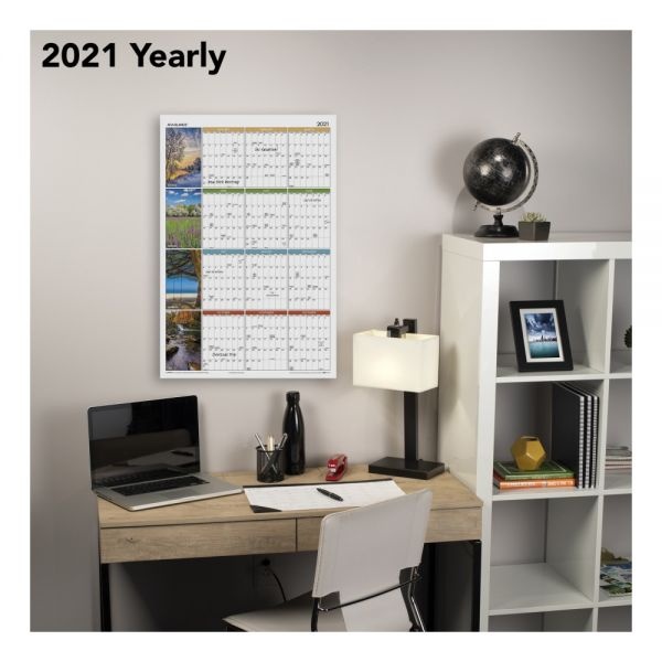 At-A-Glance Seasons In Bloom Vertical/Horizontal Erasable Wall Planner, 24 X 36, 2023 Calendar