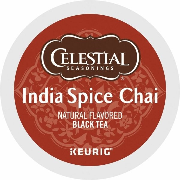 Celestial Seasonings Single-Serve K-Cup Pods, Original India Spice Chai Tea, Box Of 24