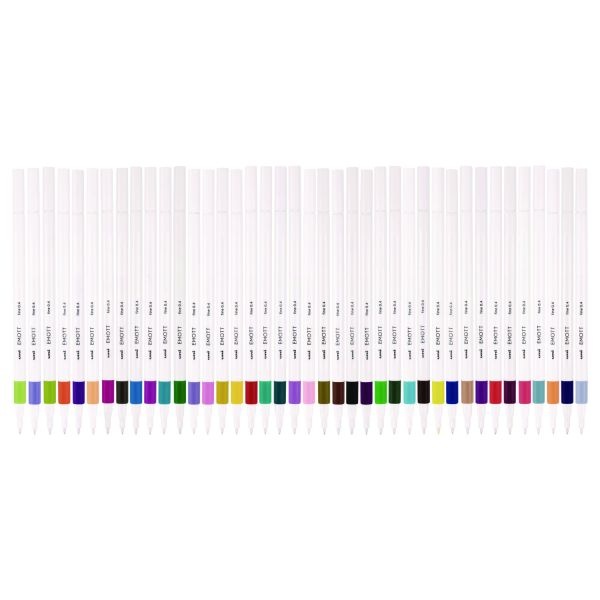 Uniball Emott Ever Fine Porous Point Pen, Stick, Fine 0.4 Mm, Assorted Ink Colors, White Barrel, 40/Pack