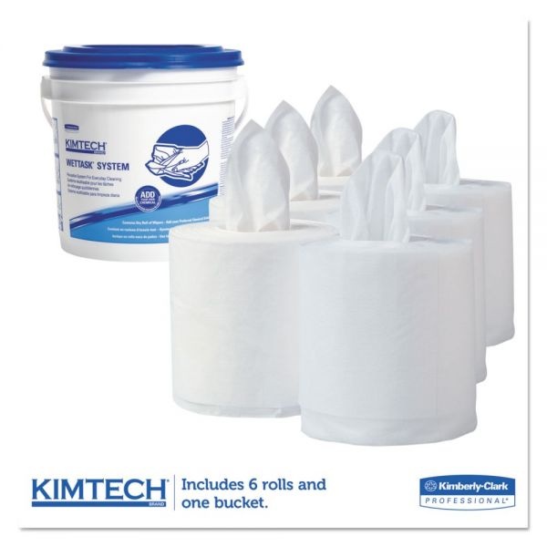 Critical Clean Wipers For Bleach, Disinfectants, Sanitizers Wettask Customizable Wet Wiping System,90/Roll, 6 Rolls/Bucket/Ct