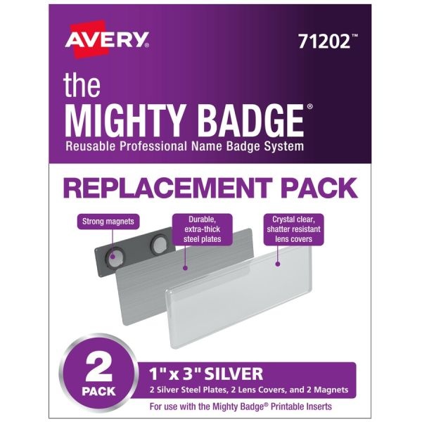 The Mighty Badge Professional Reusable Name Badge System Replacement Pack