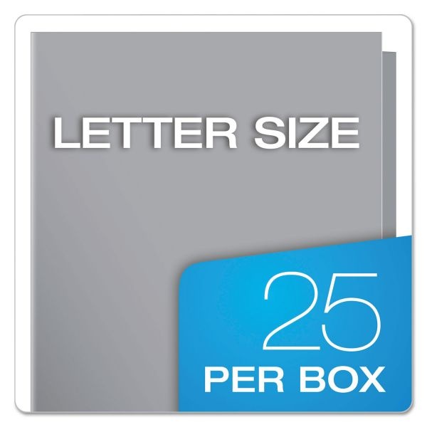 Oxford High Gloss Laminated Paperboard Folder, 100-Sheet Capacity, 11 X 8.5, Gray, 25/Box