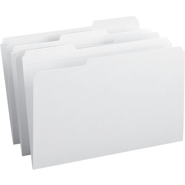 Smead 1/3-Cut 2-Ply Color File Folders, Legal Size, White, Box Of 100
