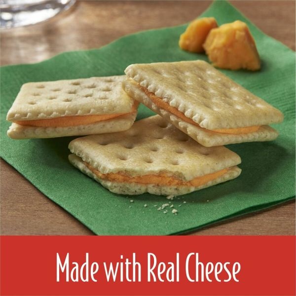 Keebler Sandwich Cracker, Club And Cheddar, 8 Cracker Snack Pack, 12/Box