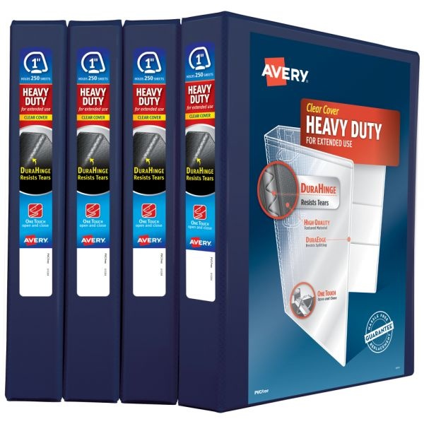 Avery HeavyDuty 3Ring Binder With Locking Ezd Rings, 1" Slant Rings, 42 Recycled