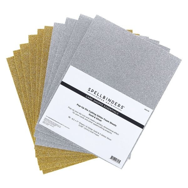 Spellbinders Glitter Foam Sheets 8.5"X11" 10/Pkg