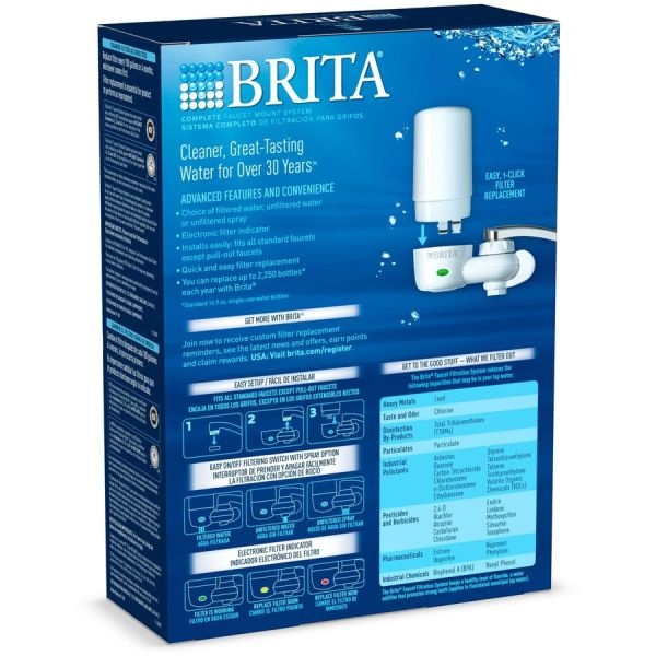Brita On Tap Faucet Water Filter System, White, 4/Carton