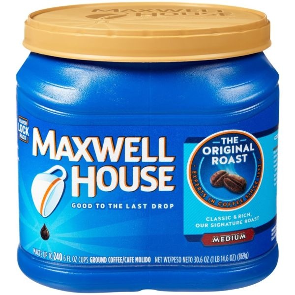Maxwell House Original Coffee (1.91 Lbs), Arabica Bean Flavor, Medium Roast, 30.6 Oz (Makes About 240 Cups)