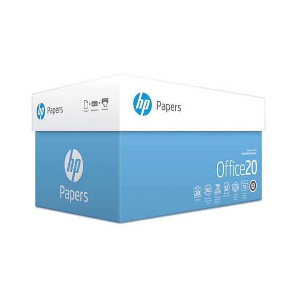 Hp Office20 Paper, 92 Brightness, 20 Lb, 8 1/2 X 11, White, 5000 Sheets/Carton