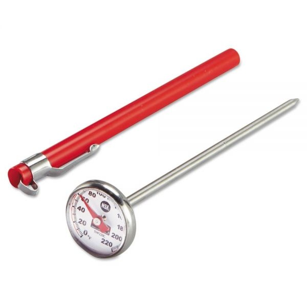 Rubbermaid Commercial Industrial-Grade Analog Pocket Thermometer, 0F To 220f