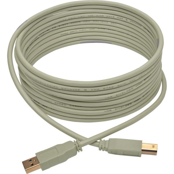 Tripp Lite By Eaton 15Ft Usb 2.0 Hi-Speed A/B Cable M/M 28/24 Awg 480 Mbps Beige 15'