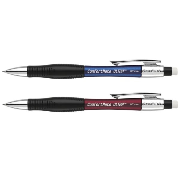 Paper Mate Comfortmate Ultra Pencil Starter Set, 0.7 Mm, Hb (#2), Black Lead, Assorted Barrel Colors, 2/Pack