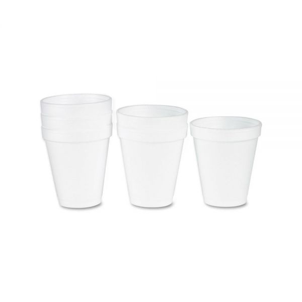 Dart Foam Drink Cups, 6Oz, White, 25/Bag, 40 Bags/Carton