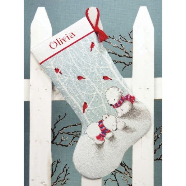 Dimensions Snow Bears Stocking Counted Cross Stitch Kit