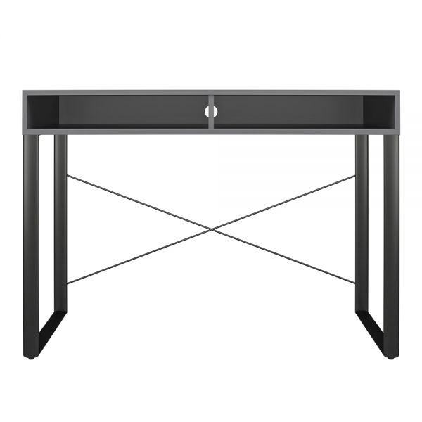 Bexler 42”W Desk With Mobile Cart, Gray/Black