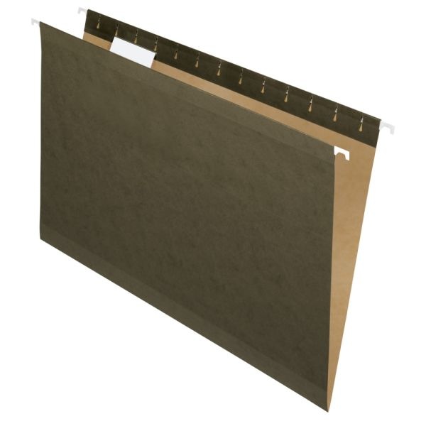Pendaflex Premium Reinforced Hanging Folders, 1/3 Cut, Legal Size, Standard Green, Pack Of 25