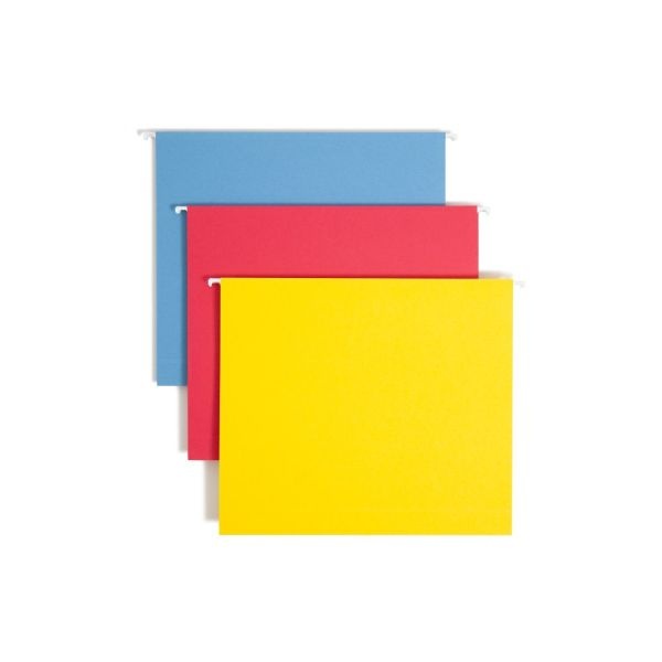 Smead Premium Box-Bottom Hanging File Folders, 2" Expansion, Letter Size, Assorted Colors, Box Of 25 Folders
