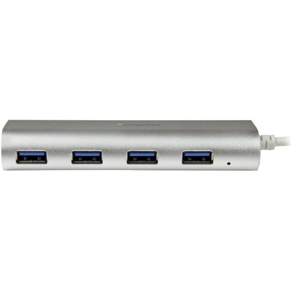 4 Port Portable Usb 3.0 Hub With Built-In Cable - 5Gbps - Aluminum And Compact Usb Hub