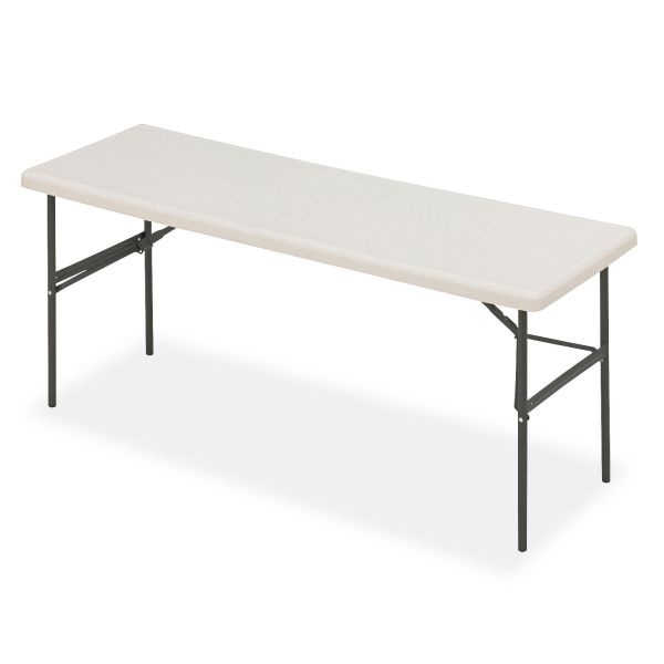 Iceberg Indestructable Classic Folding Table, Rectangular Top, 1,200 Lb Capacity, 72 X 24 X 29, Platinum