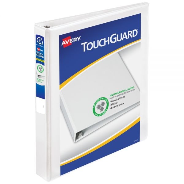 Avery Heavy-Duty View Slant-Ring Binders, Touchguard Protection, 1" Slant Rings, White