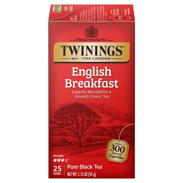 Twinings Of London English Breakfast Tea, 1.06 Oz, Carton Of 24