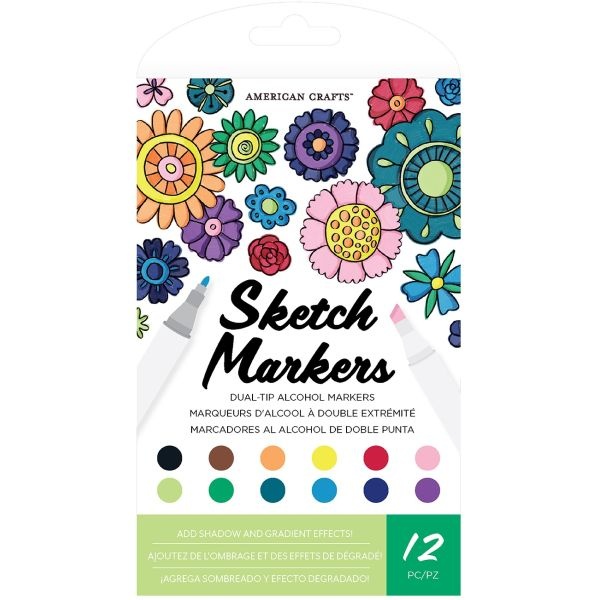 Ac Sketch Markers Dual-Tip Alcohol Markers 12/Pkg