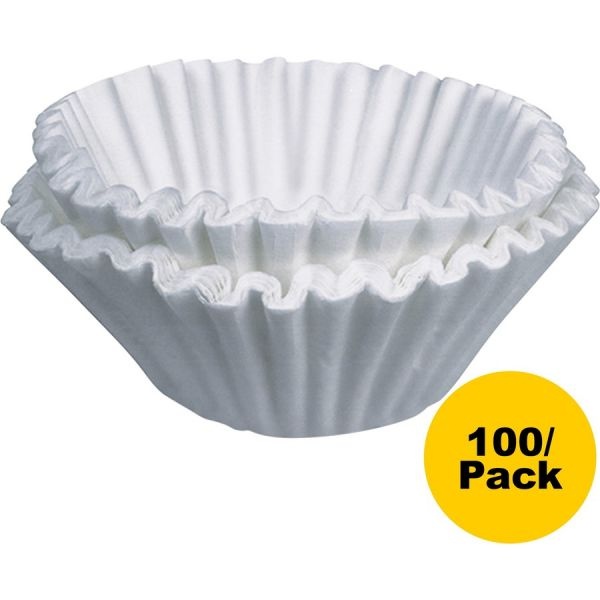 Bunn Flat Bottom Coffee Filters, 10-Cup Size, 100/Pack