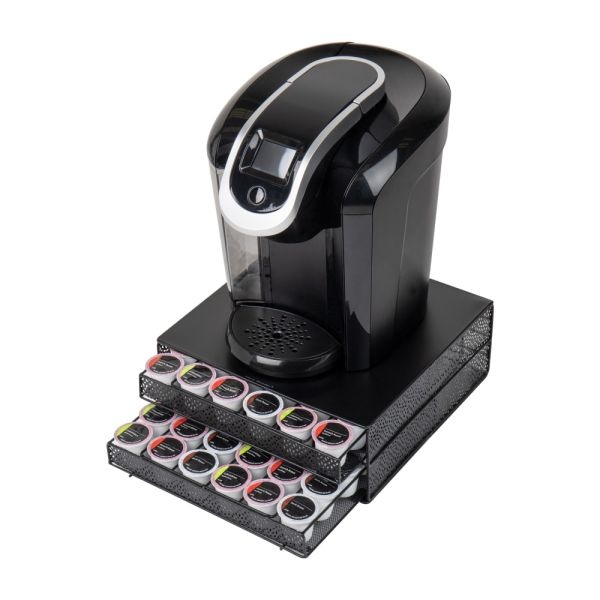 Mind Reader 2 Drawers Single Serve Coffee Pod Organizer, 5"H X 12-3/4"W X 13"L 72 Coffee Pod Capacity, Black