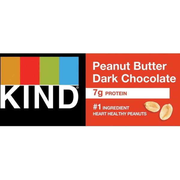 Kind Plus Nutrition Boost Bar, Peanut Butter Dark Chocolate/Protein, 1.4 Oz, 12/Box