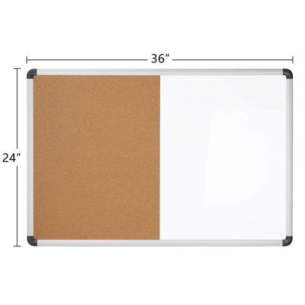 Realspace Magnetic Dry-Erase Whiteboard/Cork Bulletin Board, 24