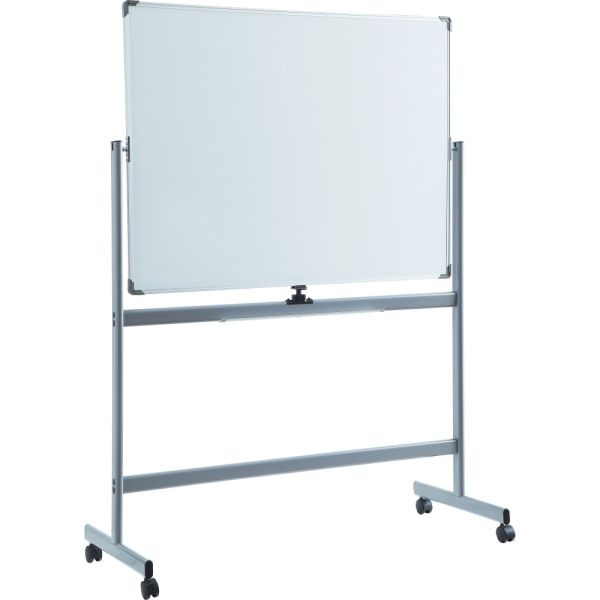 Lorell Magnetic Dry-Erase Whiteboard Easel, 36" X 48", Aluminum Frame With Silver Finish