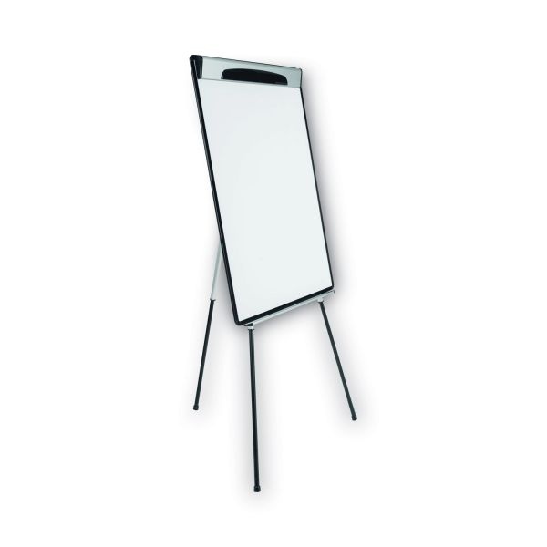 Mastervision Magnetic Gold Ultra Dry Erase Tripod Easel With Extension Arms, 32" To 72", Black/Silver