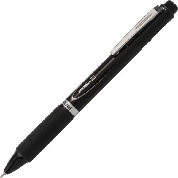 Energel 2S Combo Pen/Mechanical Pencil, Fine Point, 0.5 Mm Lead, Black Barrel, Black/Red Ink