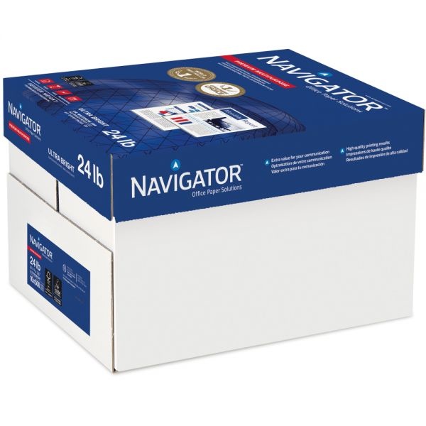 Navigator Premium Multipurpose Paper, 97 Brightness, 24 Lb, 8 1/2 X 11, White, 5000/Carton