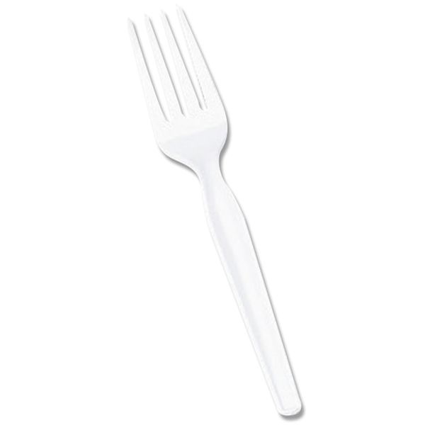 Dixie Plastic Cutlery, Heavyweight Forks, White, 100/Box