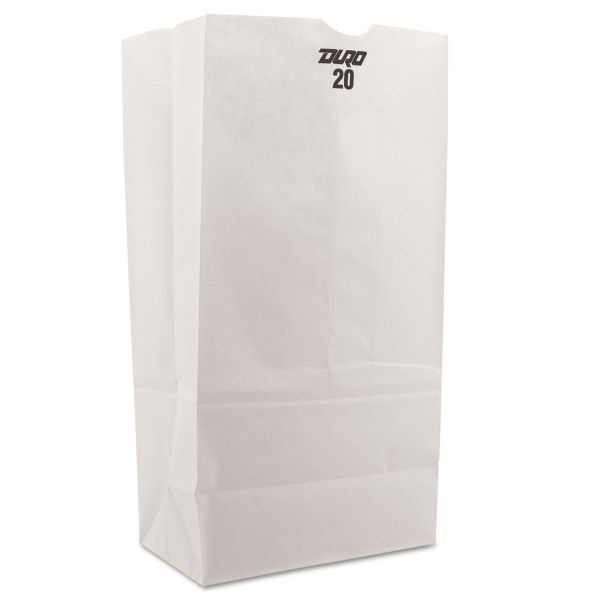General Grocery Paper Bags, 40 Lb Capacity, #20, 8.25" X 5.94" X 16.13", White, 500 Bags