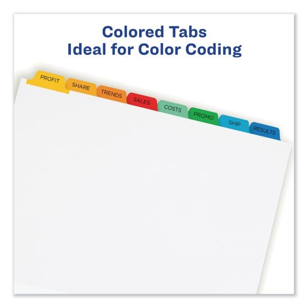 Avery Index Maker Print & Apply Clear Label Dividers, 8-Tab, Multi-Color Tab, Letter, 1 Set
