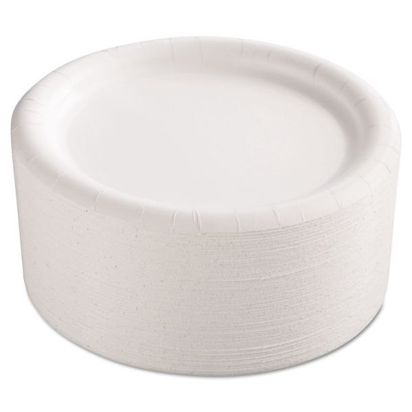 Ajm Packaging Corporation Premium Coated Paper Plates, 9" Dia, White, 125/Pack, 4 Packs/Carton
